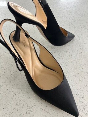 Seychelles Black Pointed Slingback Pumps